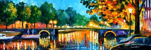 Amsterdam, Early Morning by Leonid Afremov