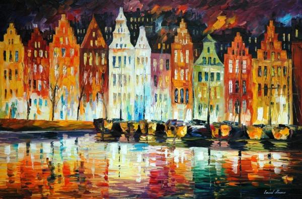 Amsterdam's Panorama by Leonid Afremov