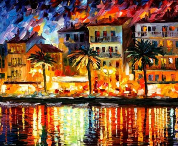 Attractive Corsica by Leonid Afremov Oil Painting Reproductions