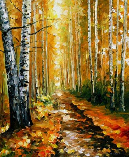 Autumn Birches by Leonid Afremov