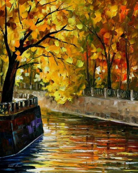 Autumn Canal by Leonid Afremov