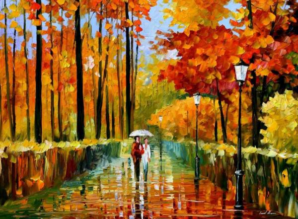 Autumn Rain by Leonid Afremov