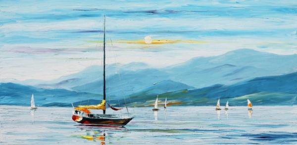 Blue Calm by Leonid Afremov Oil Painting Reproductions