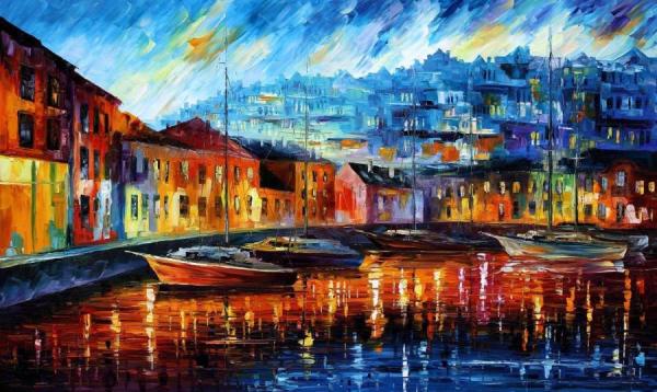 Blue Harbor by Leonid Afremov