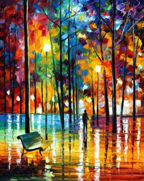 Blue Reflections by Leonid Afremov Oil Painting Reproductions