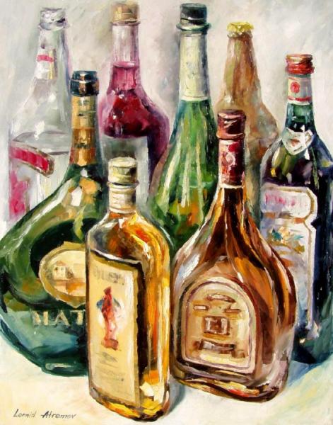 Bottles by Leonid Afremov