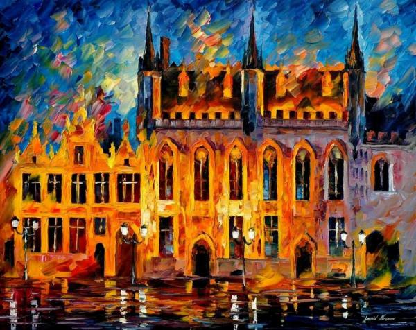 Bruges by Leonid Afremov Oil Painting Reproductions