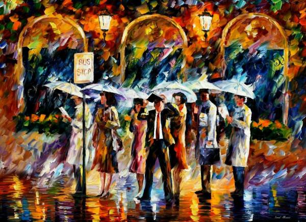 Bus Stop by Leonid Afremov