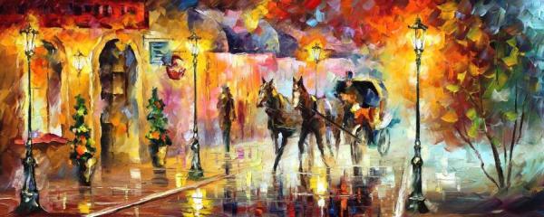 Carriage by Leonid Afremov Oil Painting Reproductions