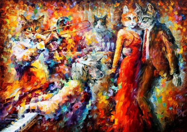 Cat Club by Leonid Afremov