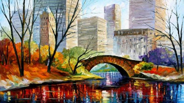 Central Park,new York by Leonid Afremov Oil Painting Reproductions