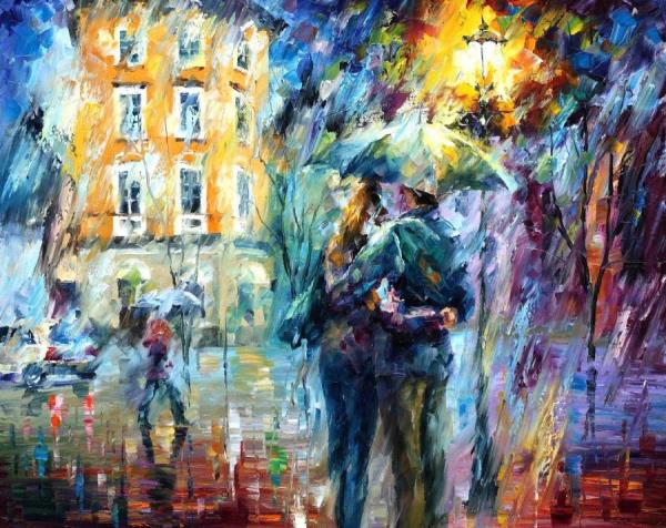 City Rain by Leonid Afremov Oil Painting Reproductions
