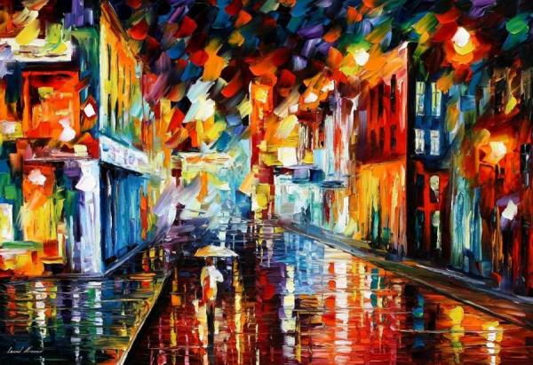 City Under Rain by Leonid Afremov