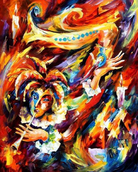 Clown And Canary by Leonid Afremov