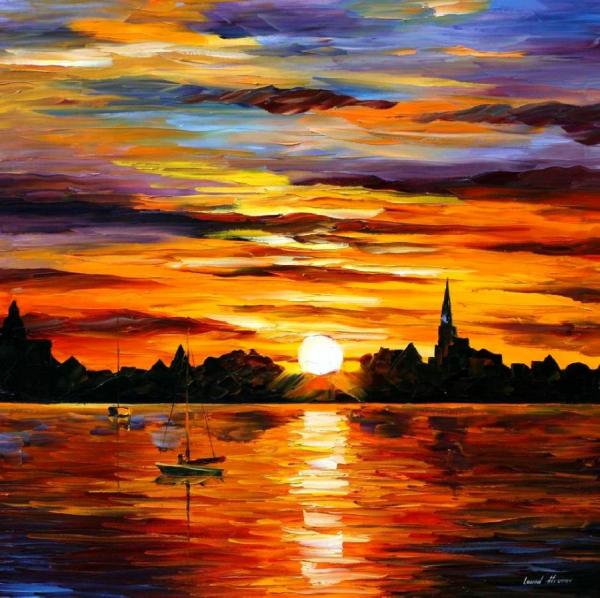 Corsica Sunset by Leonid Afremov