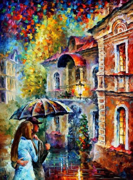 Date In The Rain by Leonid Afremov