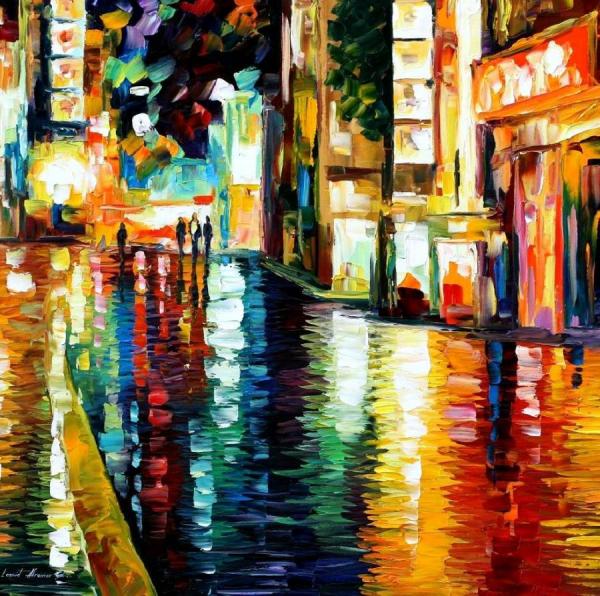 Downtown Reflection by Leonid Afremov