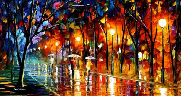Evening Rain In The Park by Leonid Afremov