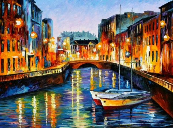 Evening River St. Petersburg by Leonid Afremov