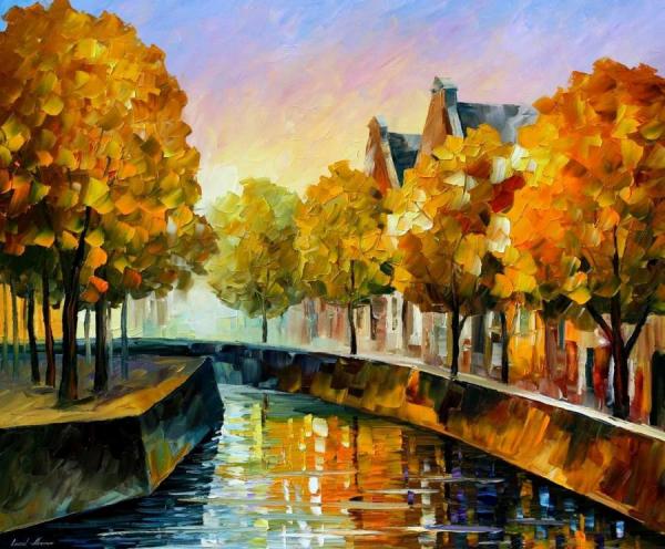 Fall In Amsterdam by Leonid Afremov