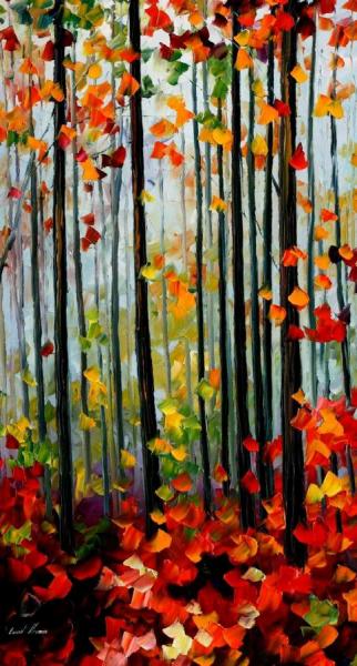 Falling Leafs In The Forest by Leonid Afremov