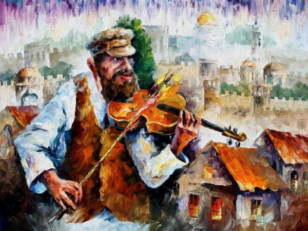 Fiddler In Jerusalem by Leonid Afremov
