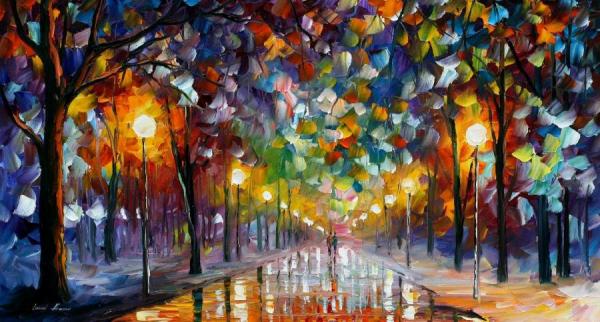 First Snow by Leonid Afremov Oil Painting Reproductions