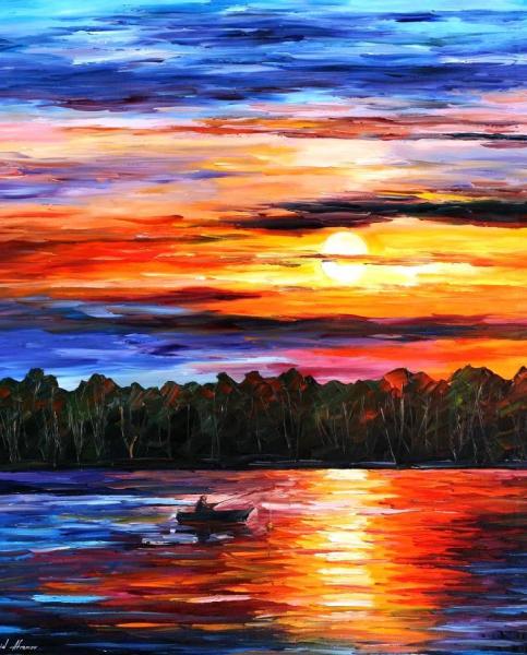 Fishing By The Sunset by Leonid Afremov