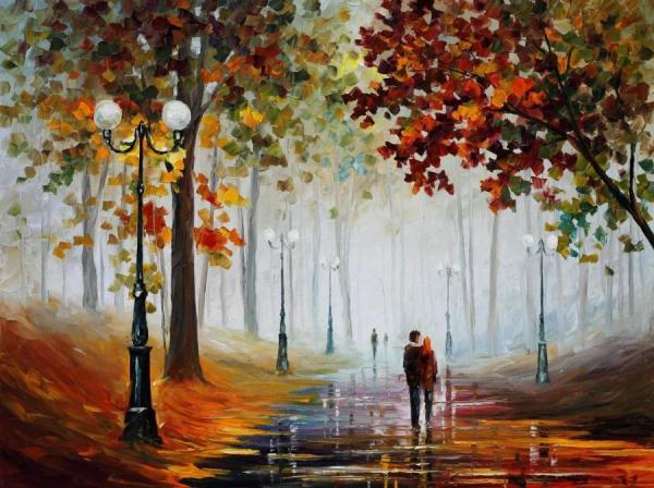 Foggy Morning I by Leonid Afremov