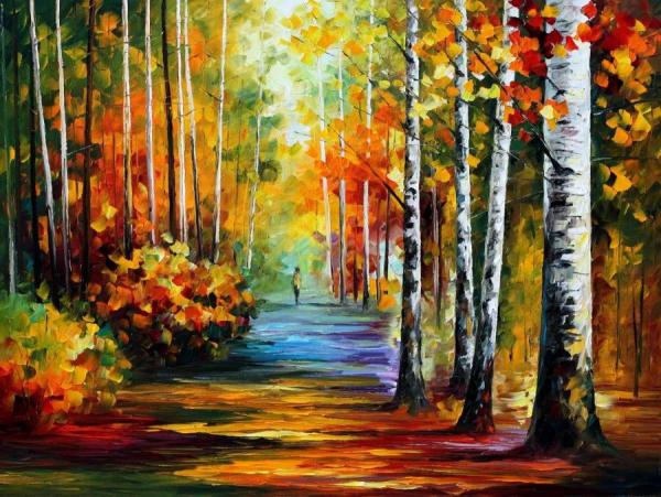 Forest Road by Leonid Afremov