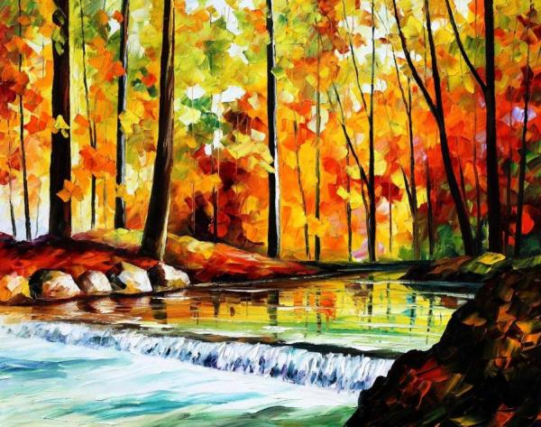 Forest Stream I by Leonid Afremov