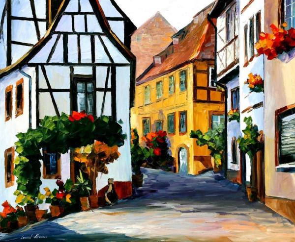 Germany   Town On The Hill by Leonid Afremov Oil Painting Reproductions