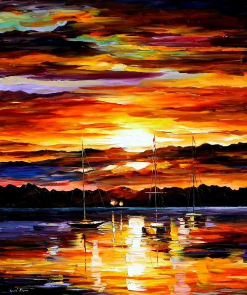 Gold Sunset by Leonid Afremov