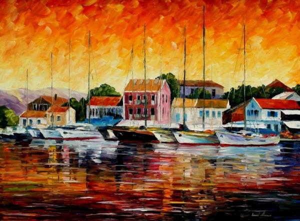 Greece, Fiskardos by Leonid Afremov