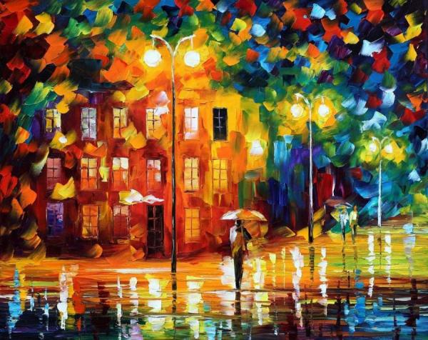 Green Mood by Leonid Afremov Oil Painting Reproductions