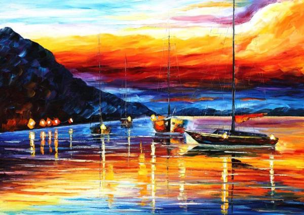 Harbor Of Messina Sicily by Leonid Afremov