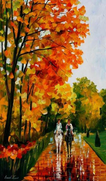 Horseback Stroll by Leonid Afremov