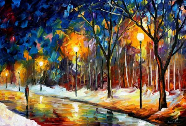 Ice Path by Leonid Afremov Oil Painting Reproductions