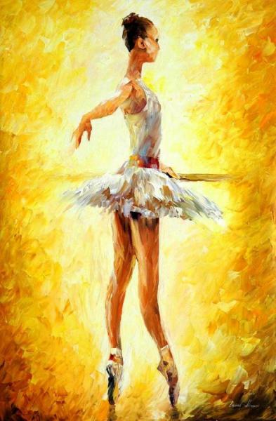 In The Ballet Class by Leonid Afremov Oil Painting Reproductions