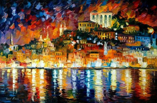 Inviting Harbor by Leonid Afremov
