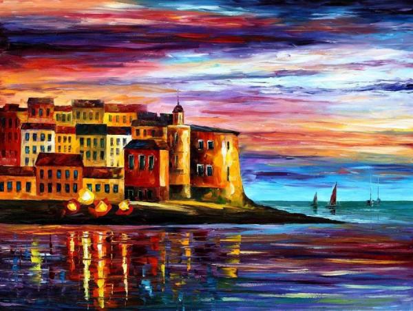 Italy,liguria by Leonid Afremov