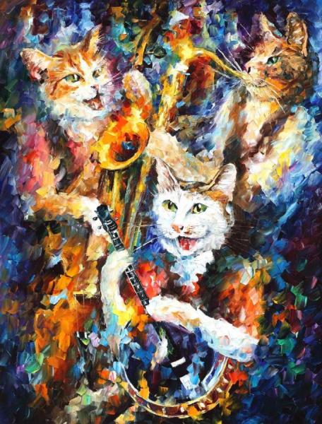 Jamming Cats 2 by Leonid Afremov