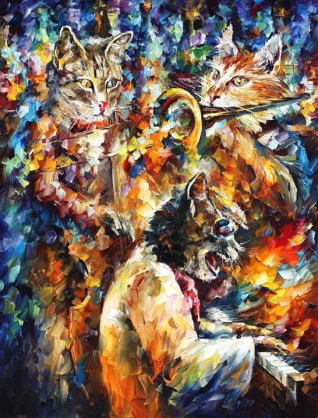 Jamming Cats by Leonid Afremov