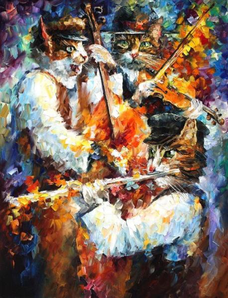 Jamming Cats 3 by Leonid Afremov