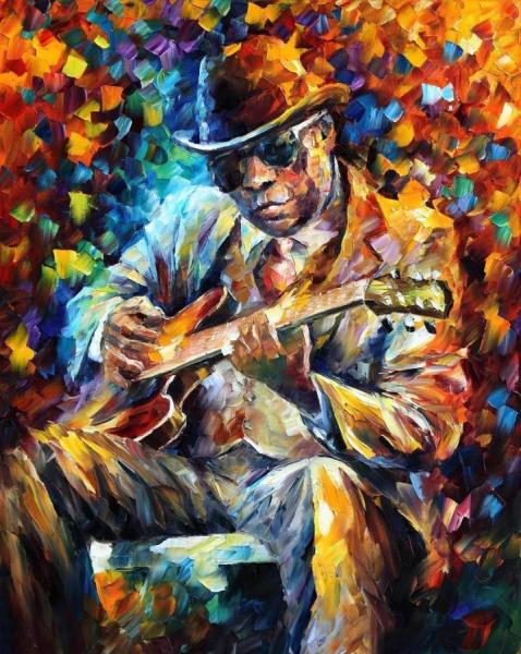 John Lee Hooker by Leonid Afremov Oil Painting Reproductions