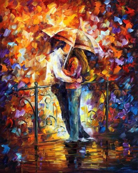 Kiss On The Bridge by Leonid Afremov