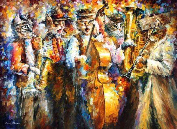 Kleizmer Cats by Leonid Afremov