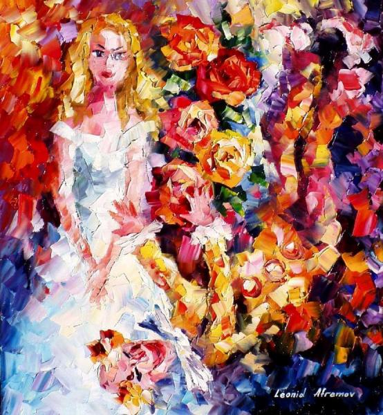Lady In White by Leonid Afremov