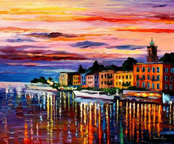 Lake Como, Bellagio by Leonid Afremov