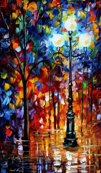 Light In The Alley by Leonid Afremov Oil Painting Reproductions